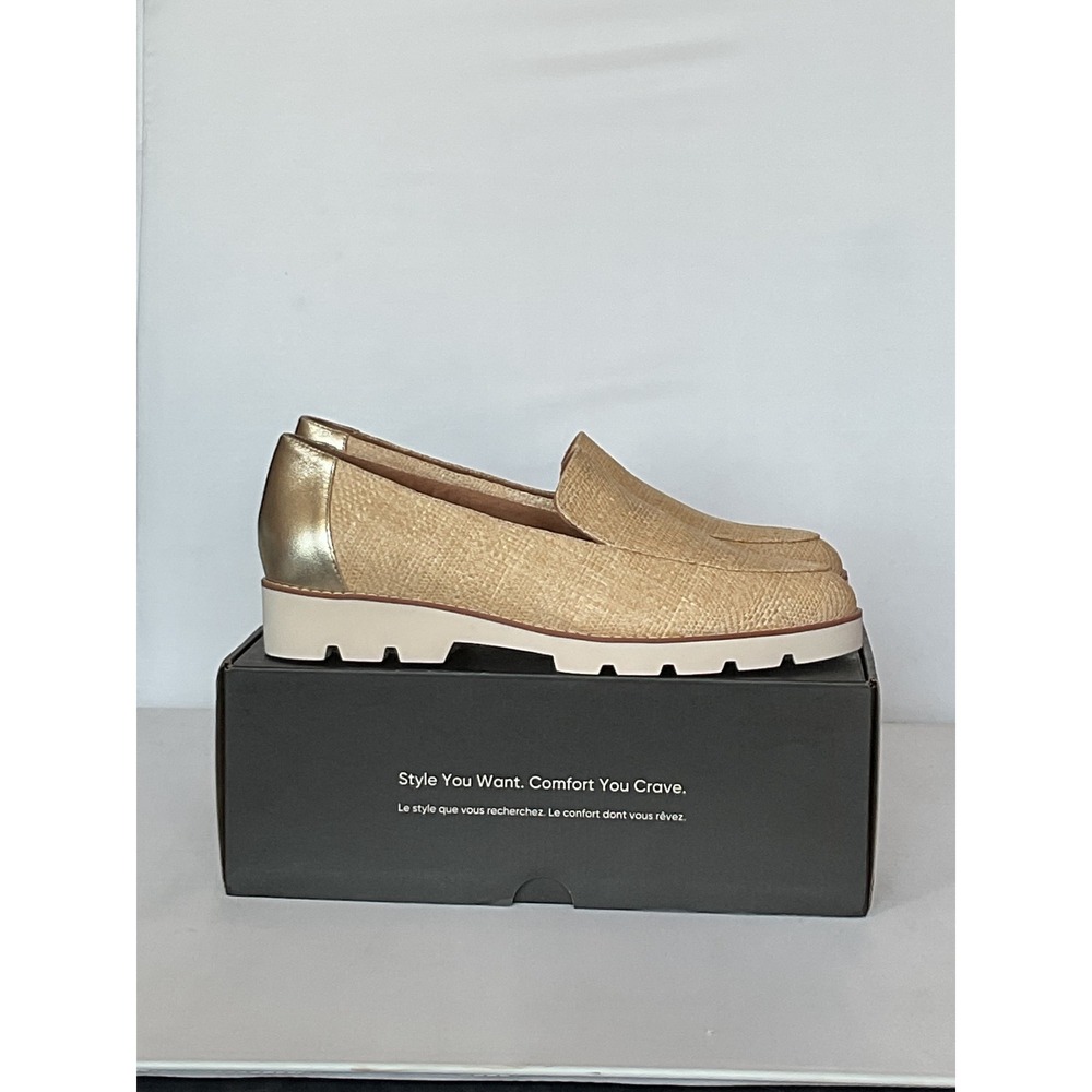 Vionic Woven Straw Heel Lug Sole Loafers Women's 12 NIB